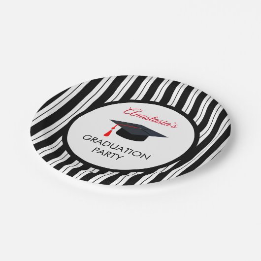 Zwarte strepen en lijnen en Pet Papieren Bordje (Gekanteld)