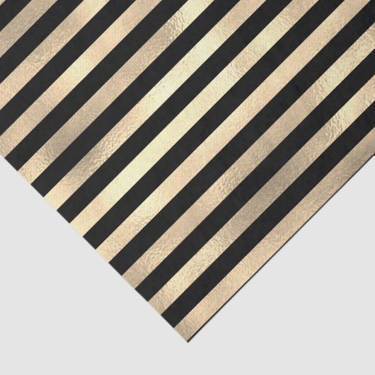 Zwarte strepen getextureerde iriserende gouden ach tissuepapier (Detail)