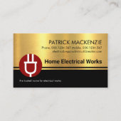 Zwarte Strepen Gouden Textuur Elektrisch Visitekaartje (Voorkant)