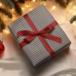Zwarte Strepen Kerstkleur Elegant Eenvoudige Stijl Cadeaupapier