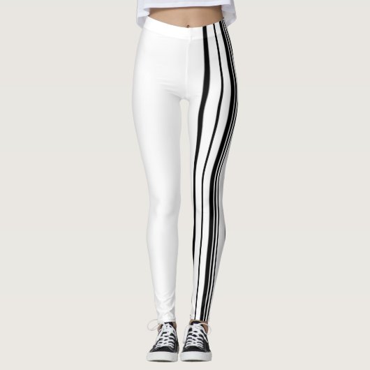 Zwarte strepen leggings (Voorkant)