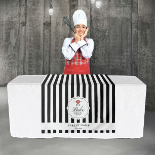 Zwarte Strepen Logo Tafel Pop-Up Winkel Verkoper L Wandkleed