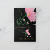 Zwarte Strepen met Roze Margrieten Bedankt (Binnen)