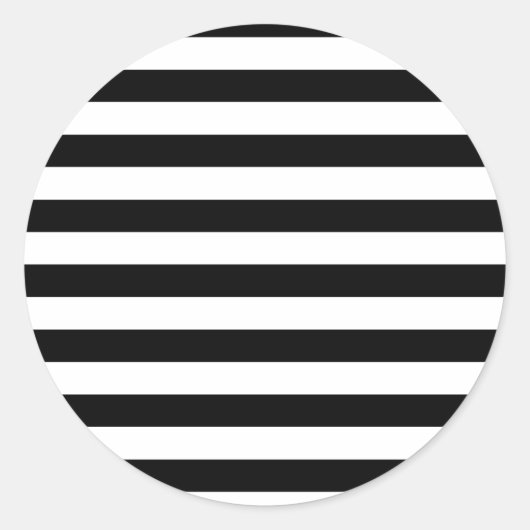 Zwarte Strepen Ronde Sticker (Voorkant)