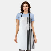 Zwarte strepen schort (Gedragen)