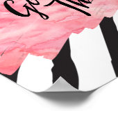 Zwarte strepes roze waterkleurJe hebt dit Poster (Hoek)