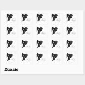 Zwarte Strik 30e Verjaardag Vierkante Sticker (Vel)