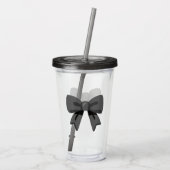 Zwarte strik acryl drinkbeker (Achterkant)