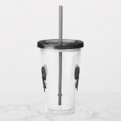 Zwarte strik acryl drinkbeker (Rechts)