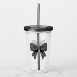 Zwarte strik acryl drinkbeker