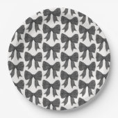 Zwarte Strik Baby of Bruidsmeisje, Verjaardagsfees Papieren Bordje (Voorkant)