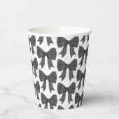 Zwarte Strik Baby of Bruiloft, Verjaardagsfeestje Papieren Bekers (Links)