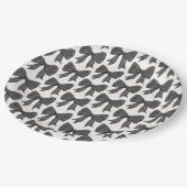 Zwarte strik babyfeest of bruidsfeest, verjaardags papieren bordje (Gekanteld)