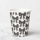 Zwarte Strik Babyfeest of Bruiloft, Verjaardagsfee Papieren Bekers (Achterkant)