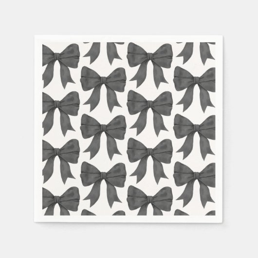 Zwarte Strik Babyfeestje of Bruiloft, Verjaardagsf Servet (Voorkant)