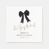 Zwarte strik bindt de knoop bruidsdouche servet (Voorkant)