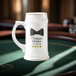 Zwarte strik bruidegom naam pokeravond bierpul