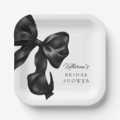 Zwarte Strik Bruidsfeest Papieren Bordje (Voorkant)