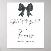 Zwarte strik bruiloftsborrel cadeautjes, neem er e poster (Voorkant)