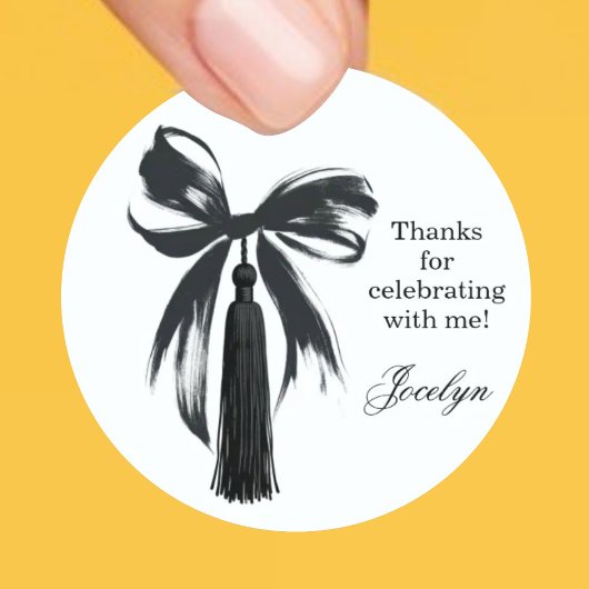 Zwarte Strik Coquette Afstudeerfeest Favor Sticker