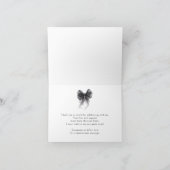 Zwarte Strik Coquette Bruiloft Feest  Bedankkaart (Binnen)