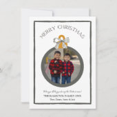 Zwarte strik Coquette Kerstmis Fotokaart Feestdagenkaart (Voorkant)