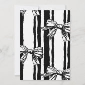 Zwarte strik | Coquette | Minimaal zwart wit bruil Kaart (Achterkant)