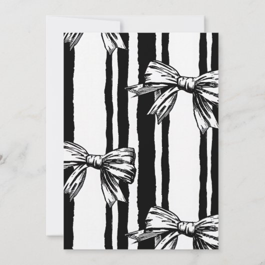 Zwarte strik | Coquette | Minimaal zwart wit bruil Kaart (Achterkant)