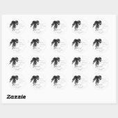 Zwarte strik Coquette Script Sweet 16 bedankje Ronde Sticker (Vel)