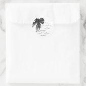 Zwarte strik Coquette Script Sweet 16 bedankje Ronde Sticker (Tas)