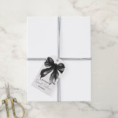 Zwarte strik coquette script Sweet 16-feest Cadeaulabel (Met Touw)