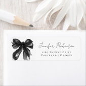 Zwarte strik Coquette Script Sweet 16-feest Etiket (Insitu)