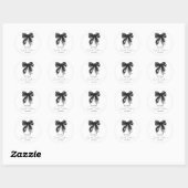 Zwarte strik Coquette Script Sweet 16-feest Ronde Sticker (Vel)