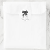 Zwarte strik Coquette Script Sweet 16-feest Ronde Sticker (Tas)