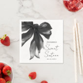 Zwarte strik coquette script Sweet 16-feest Servet (Insitu)