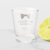 Zwarte strik das bruidsjonker persoonlijk huwelijk shot glas (Achterkant)