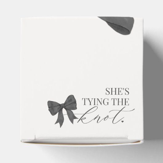 Zwarte strik das knopen Bruids douche cadeau Bedankdoosjes (Bovenkant)