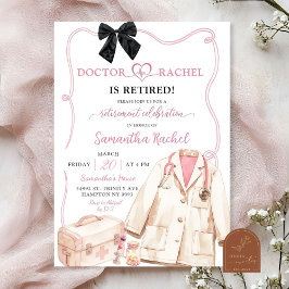 Zwarte Strik Dokter Pensioenfeest Kaart