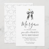 Zwarte strik Een Tini Bit Oudere Martini Uitnodigi Kaart (Voorkant / Achterkant)