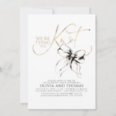 Zwarte strik elegante grillige verlovingsfeest kaart (Voorkant)