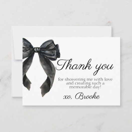 Zwarte strik Frans bruidsfeest bedankt (Voorkant)