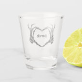 Zwarte strik gotische boodschappentas vrijgezellen shot glas (Achterkant)