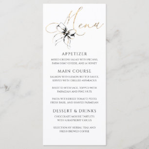 Zwarte strik goud typografie elegante feestmenu menu
