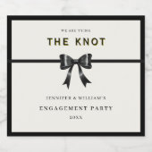 Zwarte strik het knopen Engagement Sparkling Wijnetiket (Enkel label)