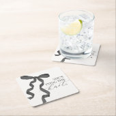 Zwarte strik het knopen van de knoop bruidsdouche  kartonnen onderzetters (Insitu)