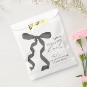 Zwarte strik het sluiten van de knoop bruids douch bedankzakje (Gezegeld)