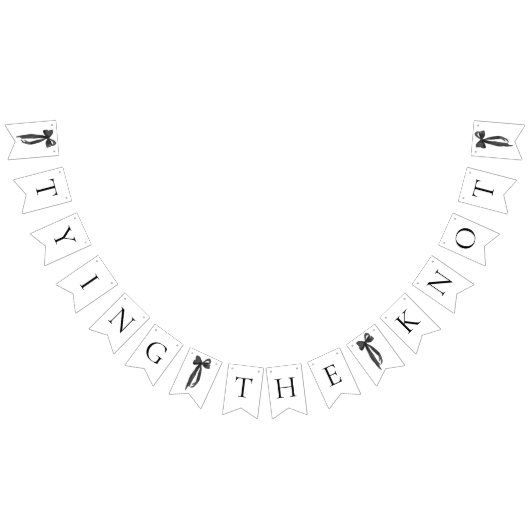 Zwarte strik het sluiten van de knoop Bruidsdouche Vlaggetjes (Alle)