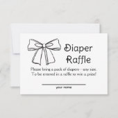 Zwarte Strik Luier Raffle Ticket Bijlage Kaarten (Voorkant)