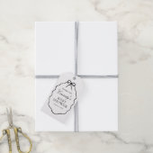 Zwarte Strik Meisje Baby Shower Cadeaulabel (Met Touw)