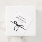 Zwarte Strik Met Parel Oud Geld Stijl Bruidsdouche Bedankjes Labels (In situ)